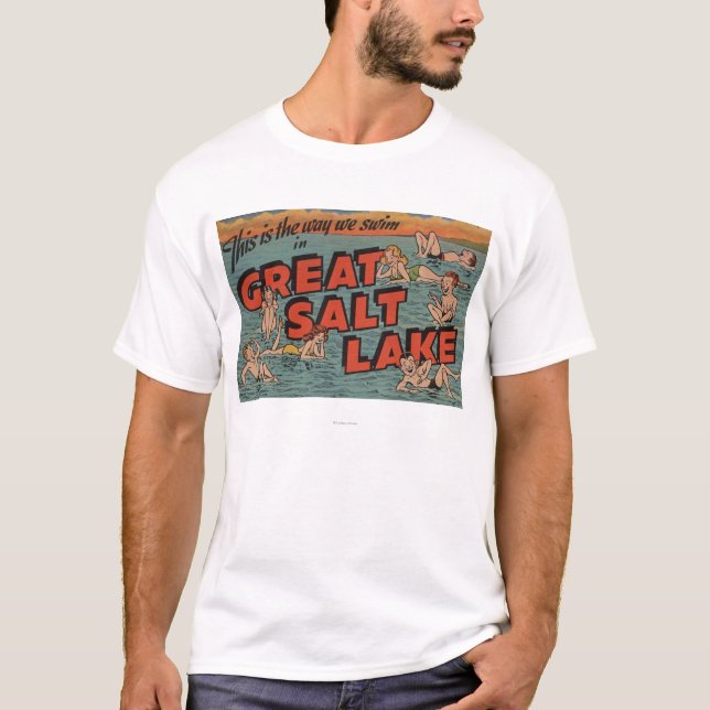 Great Salt Lake UtahThe långt oss SwimUtah T-shirt (Framsida)