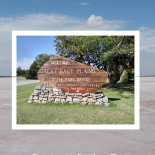 Great Salt Plains State Park-skylt, Oklahoma Vykort