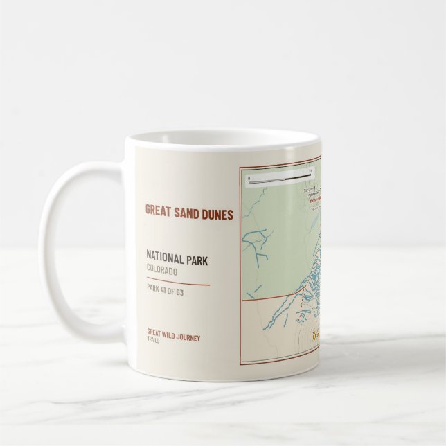 Great Sand Dunes National Park Trail Map Mugg (Vänster)