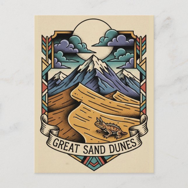 Great Sand Dunes nationalpark Colorado Vykort (Framsida)
