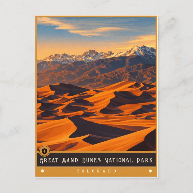 Great Sand Dunes nationalpark | Gammal vykort (Framsida)