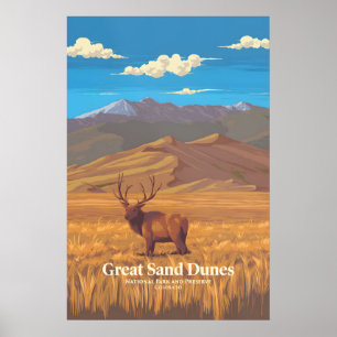 Great Sand Dunes nationalpark Resaaffisch Poster
