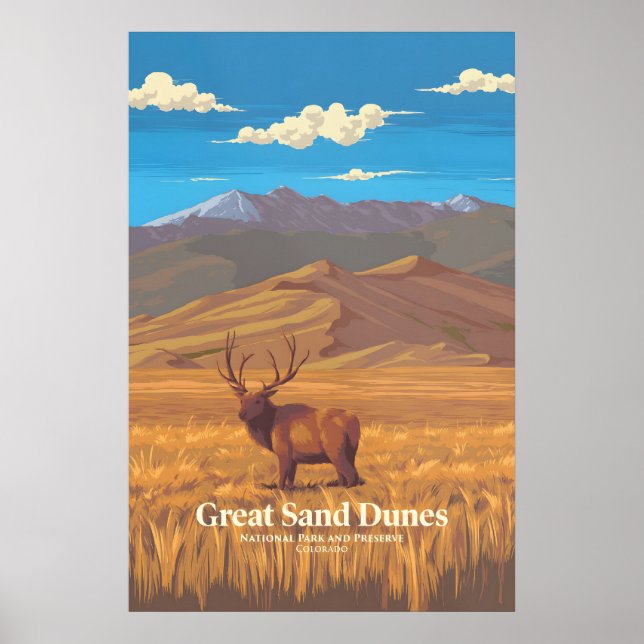 Great Sand Dunes nationalpark Resaaffisch Poster (Framsidan)