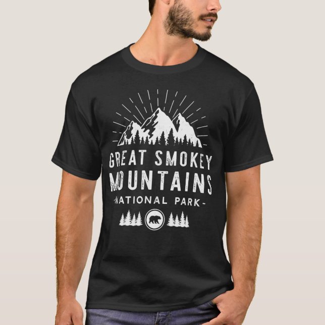 Great Smokey Mountains National Park - Retro T Shirt (Framsida)