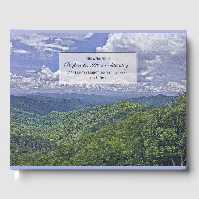 Great Smoky Mountains Bröllopsnamn Plats Datum Gästböcker (Framsida)