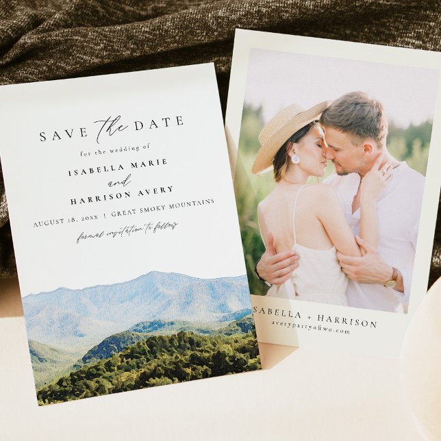 Great Smoky Mountains Destination Spara Datum Inbjudningar (Skapare uppladdad)
