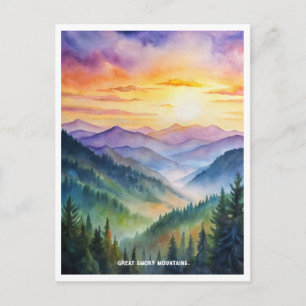 Great Smoky Mountains National Park Akvarell  Vykort