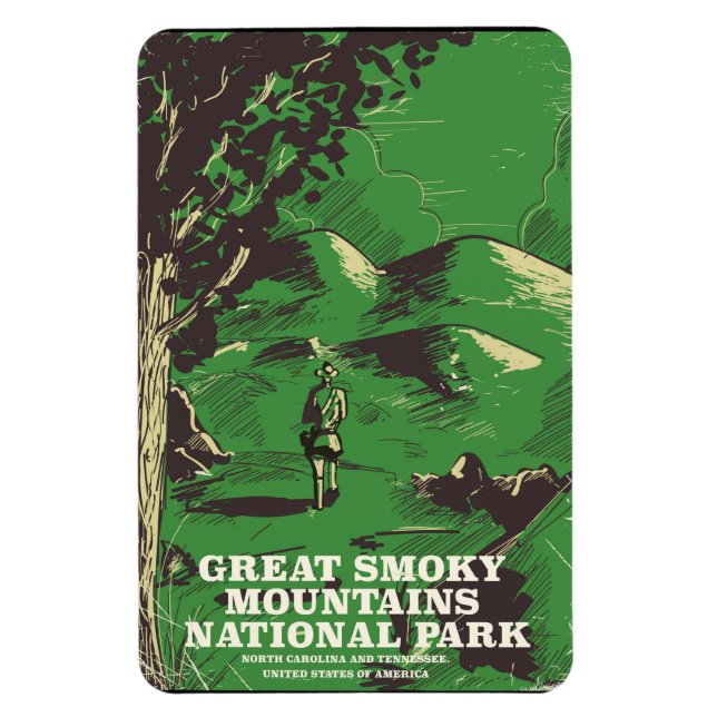 Great Smoky Mountains National Park reseaffisch Magnet (Vertikal)