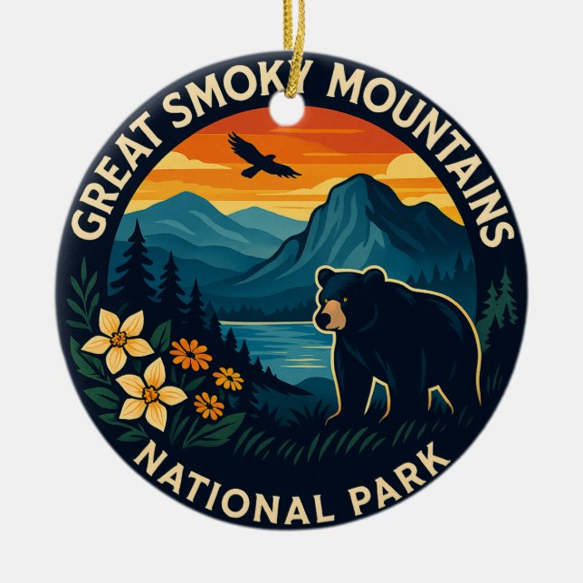 Great Smoky Mountains nationalpark Julgransprydnad Keramik (Framsidan)