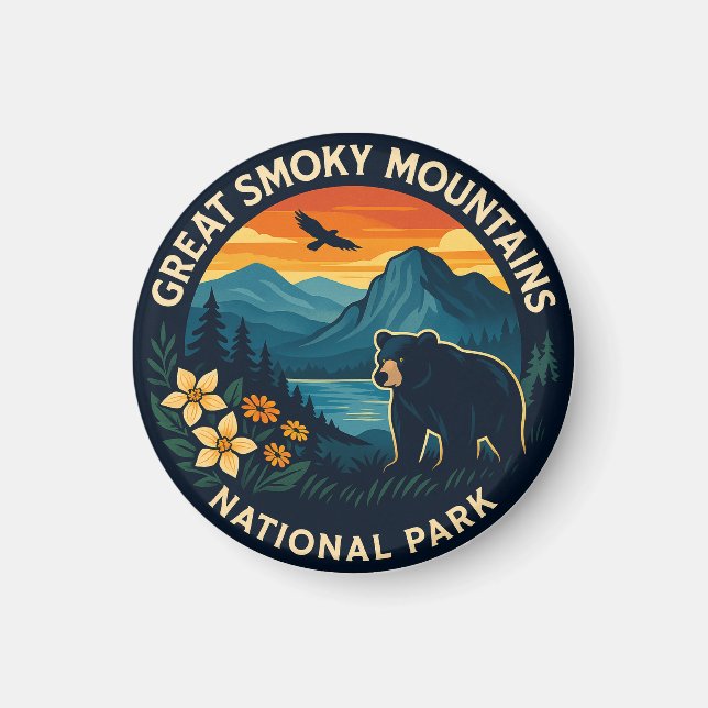 Great Smoky Mountains nationalpark Magnet (Framsidan)