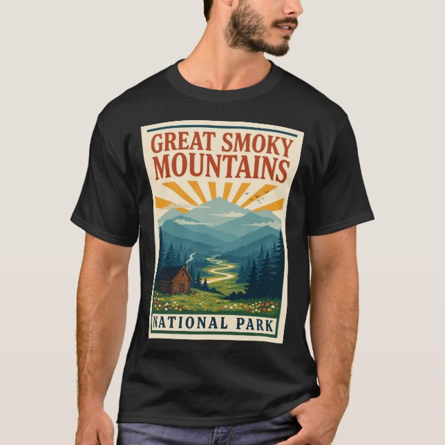 Great Smoky Mountains nationalpark T Shirt (Framsida)