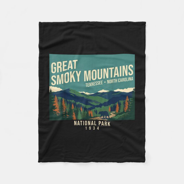 Great Smoky Mountains nationalpark Tennessee Fleecefilt (Framsidan)