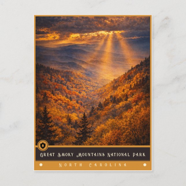 Great Smoky Mountains | NC Vintage vykort (Framsida)