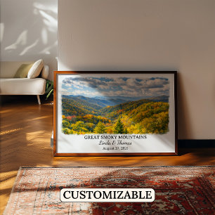 Great Smoky Mountains North Carolina Akvarell Poster