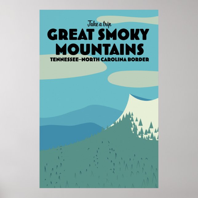 Great Smoky Mountains resebroschyr. Poster (Framsidan)