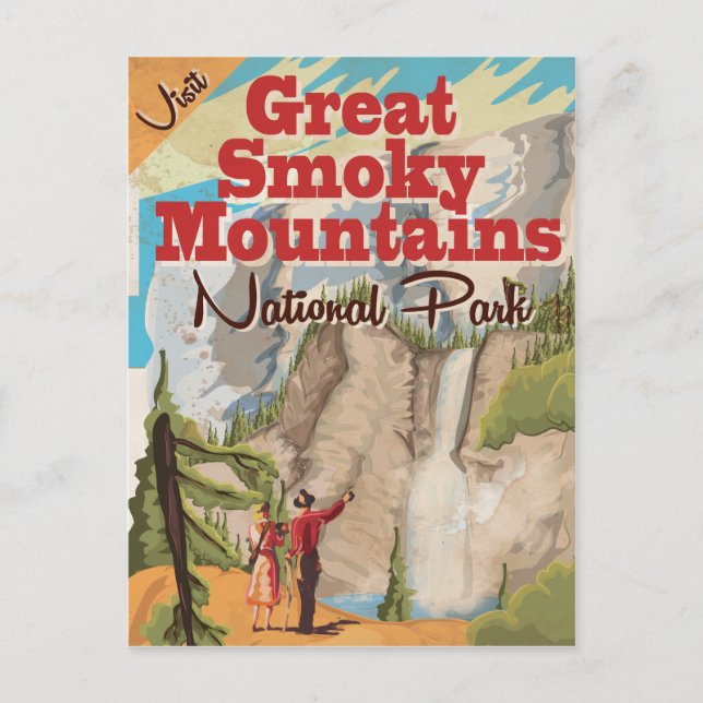 Great Smoky Mountains-resemål. Vykort (Framsida)