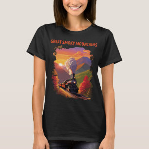 Great Smoky Mountains Tåg Retro Resa T Shirt