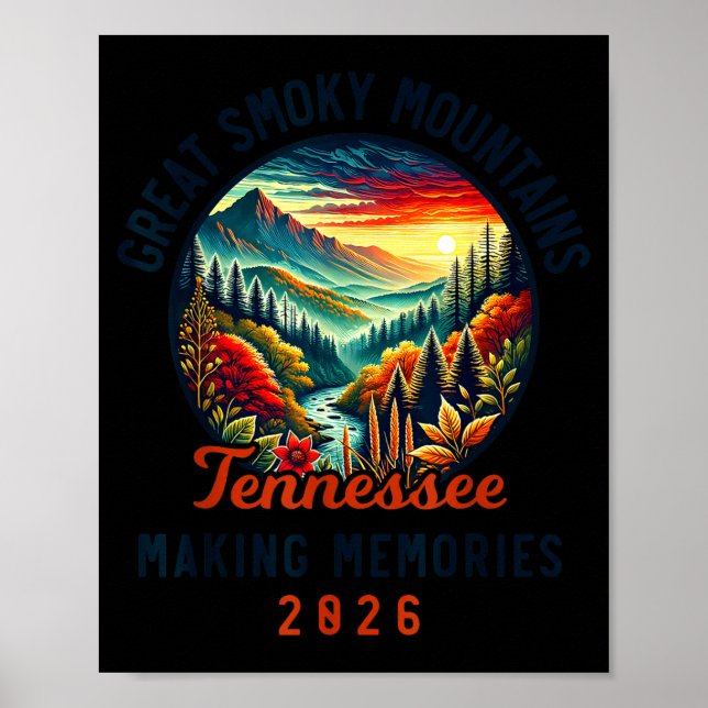 Great Smoky Mountains Tennessee 2026 Geon Forge, V Poster (Framsidan)
