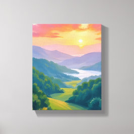 Great Smoky Mountains Travel Painting Canvastryck