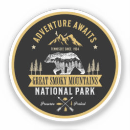 Great Smoky Mountains Vintage Forest Landscape Klistermärken