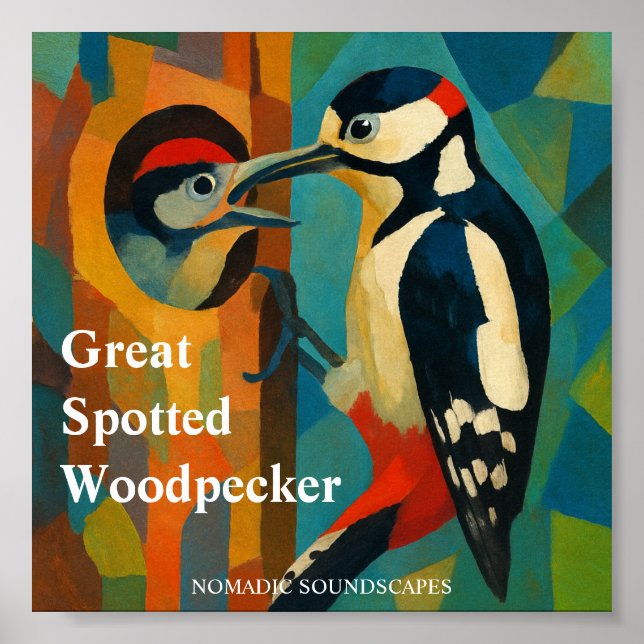 Great Spotted Woodpecker Album Cover Poster (Framsidan)