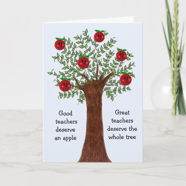 Great Teacher Apple Tree Design Helgkort (Framsida)