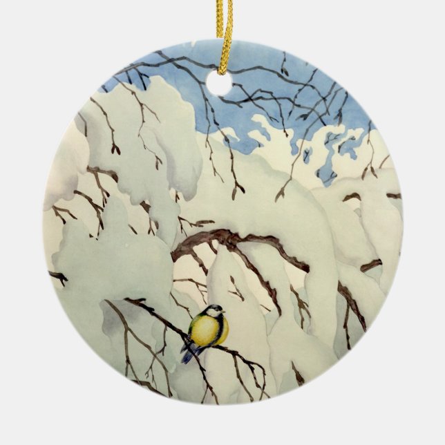 Great Tit - Theodor Severin Kittelsen Julgransprydnad Keramik (Framsidan)