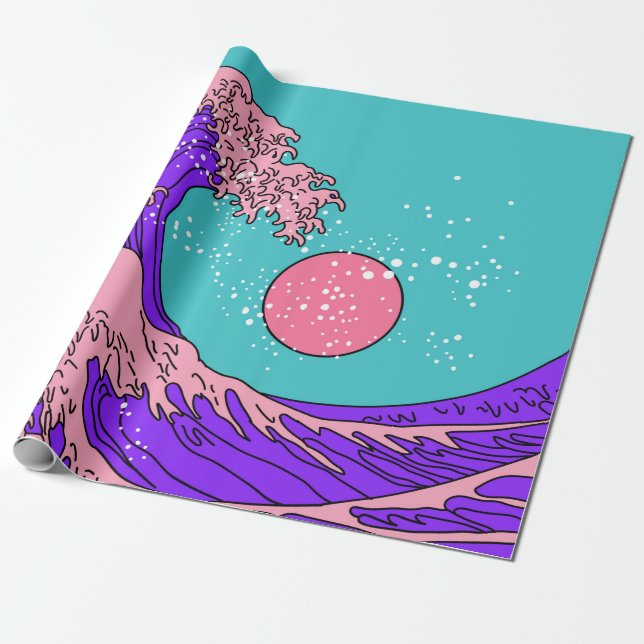 Great Wave in Vaporwave Pop Art style. View on the Presentpapper (Utrullad)