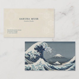 Great Wave Inspired Japanese Business Card  Visitkort