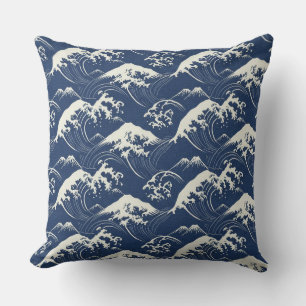 Great Wave Mandala – Sömlös Japansk-Inspirerad Oc Kudde