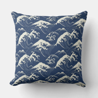 Great Wave Mandala – Sömlös Japansk-Inspirerad Oc Kudde