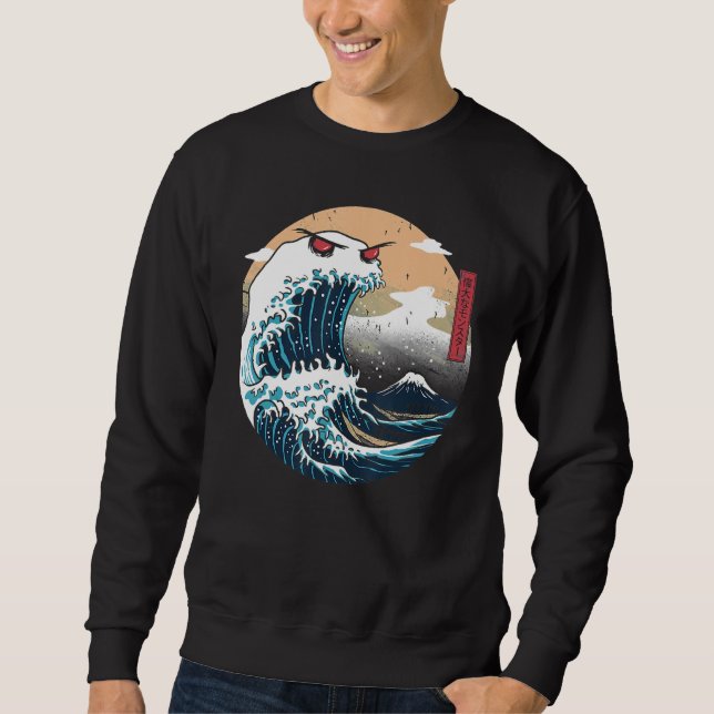 Great Wave Off Kanagawa Cookiegawa Japanese Aesthe Lång Ärmad Tröja (Framsida)