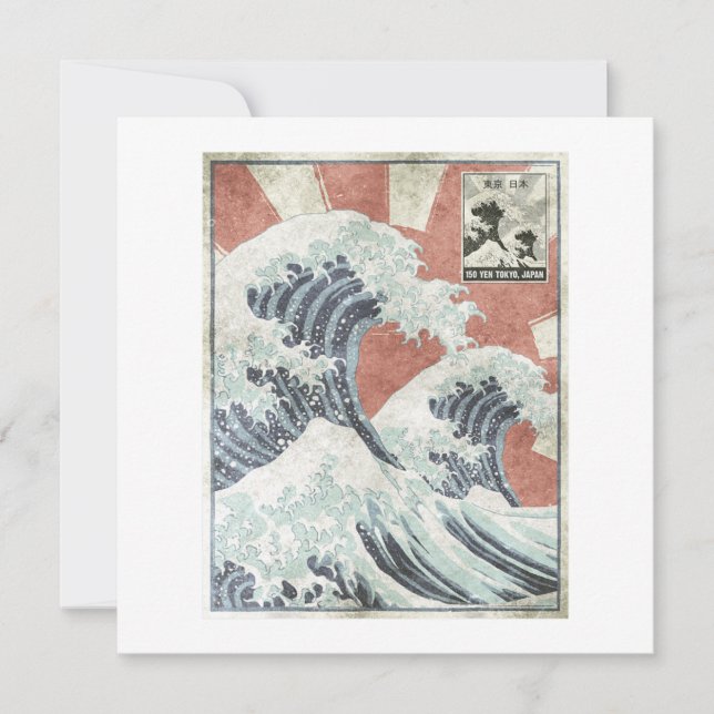 Great Wave Off Kanagawa Japanese Aesthetic Art Inbjudningar (Framsida)