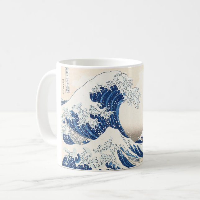 Great Wave off Kanagawa Mug – Japanese Ukiyo-e Art Kaffemugg (Framsida vänster)