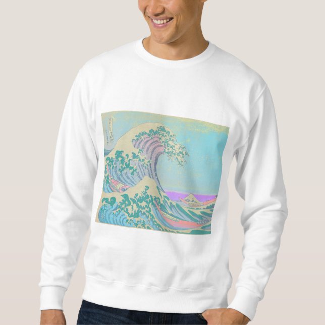 Great Wave Pastel Tröja Lång Ärmad Tröja (Framsida)