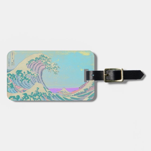 Great Wave Pastell Färgbagagetikett Bagagebricka (Horisontell Framsida)