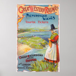 Great Western Railray Promo Tours till Wales Poster