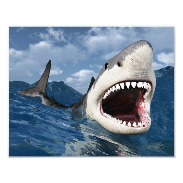 Great White Shark Fototryck (Framsidan)