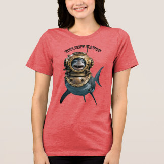 Great White Shark Inside of a Diving Helmet URM T Shirt