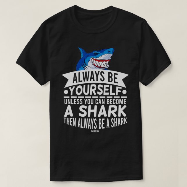 Great White Shark Marine Biology Fin  T Shirt (Design framsida)