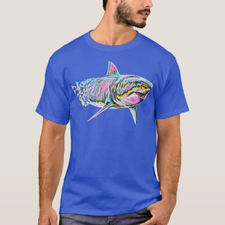 Great White Shark Motif Sharks 312  T Shirt