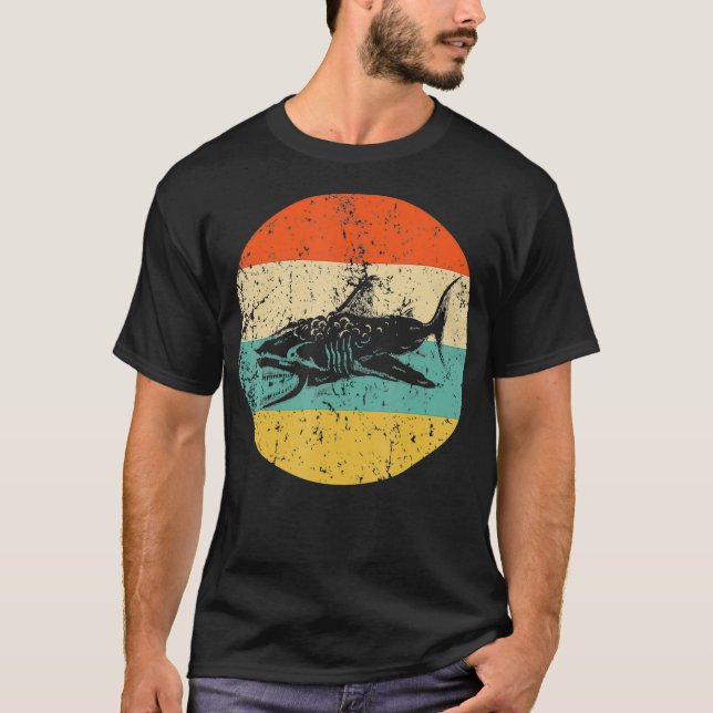 Great White Shark Retro Style Megalodon  T Shirt (Framsida)