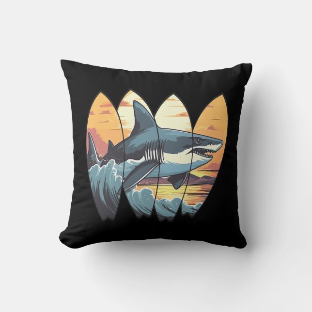 Great White Shark Surfboards Kudde (Framsida)