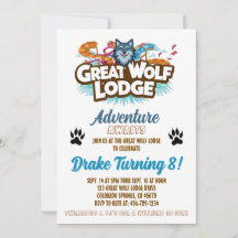 Great Wolf Lodge Födelsedagsinbjudan