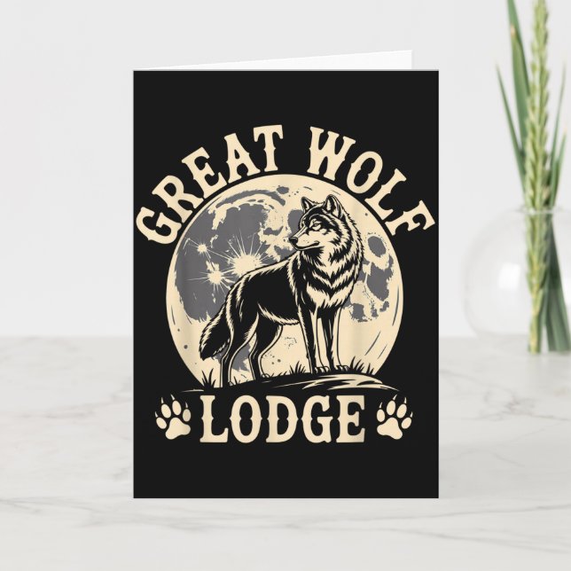 Great Wolf Lodge Howlande Varg Fullmåne Natur Sce Kort (Framsida)