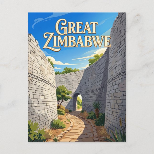Great Zimbabwe Enclosure Zimbabwe Vykort (Framsida)