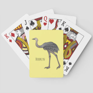 Greater rhea bird cartoon illustration casinokort