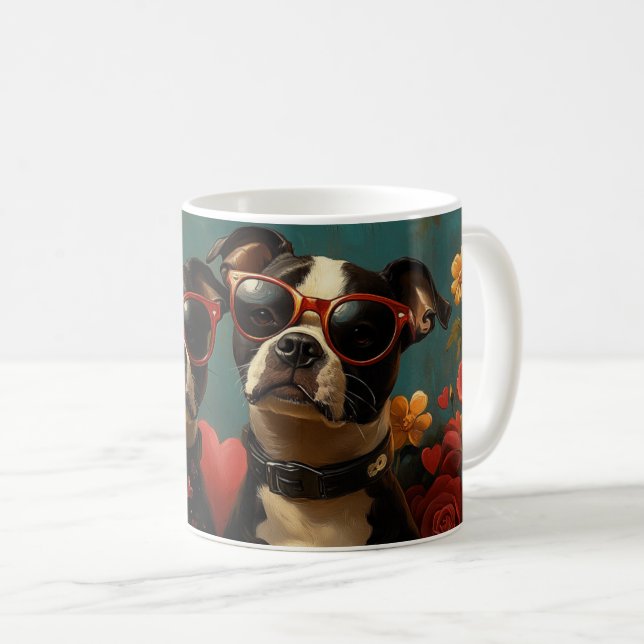 Greater Swiss med hjärtrusor Alla hjärtans dag Kaffemugg (Framsida höger)