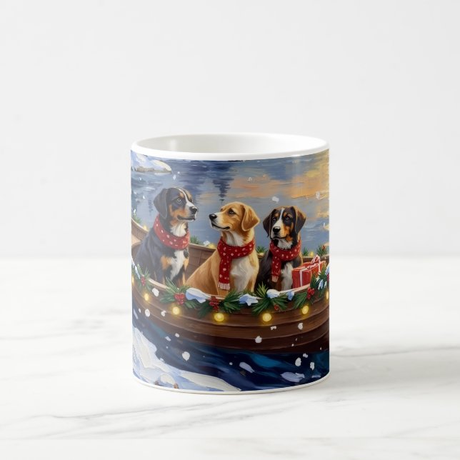 Greater Swiss Mountain Dog Christmas Boat Holiday Kaffemugg (Center)