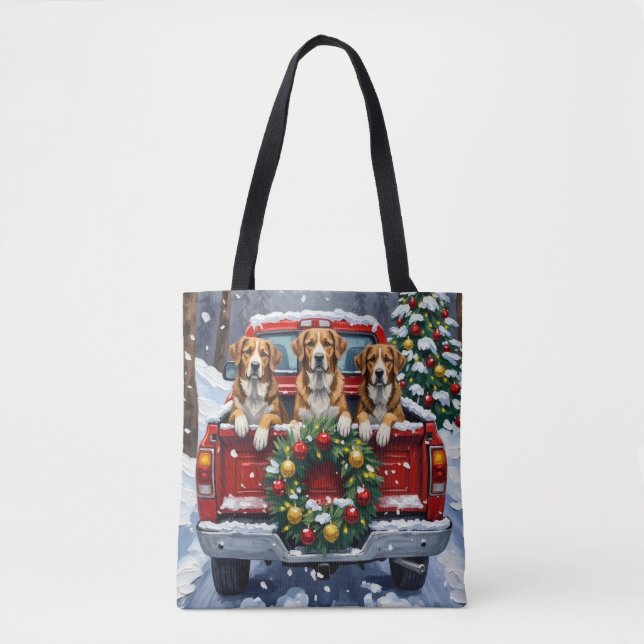 Greater Swiss Mountain Dog Christmas Red Truck Tygkasse (Framsida)